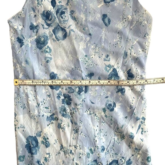 Vintage‎ Y2K Deadstock Fairy Floral Asymmetric Ruffle Midi Dress Blue Small - Picture 12 of 13